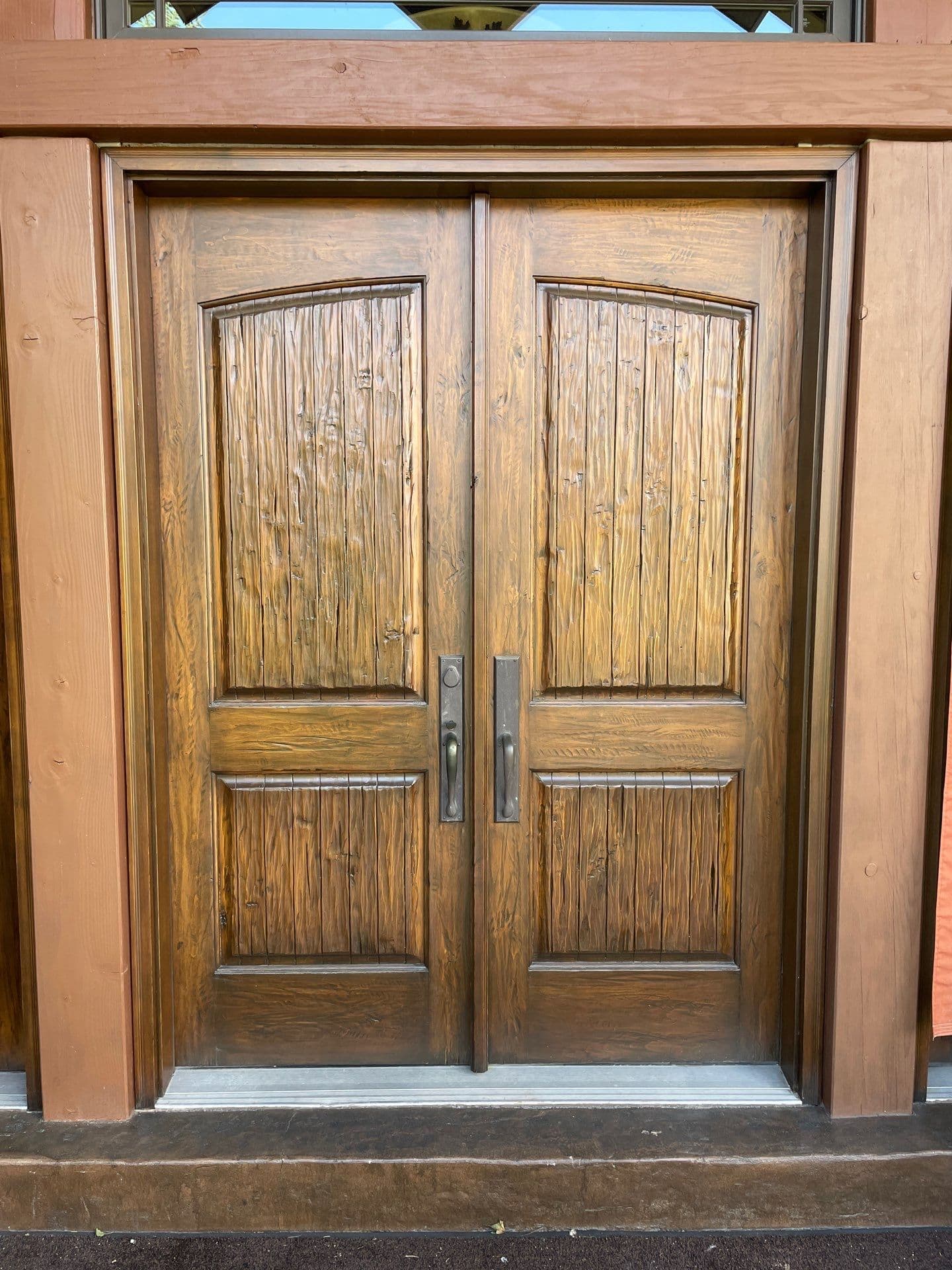 Exterior Double Door Staining