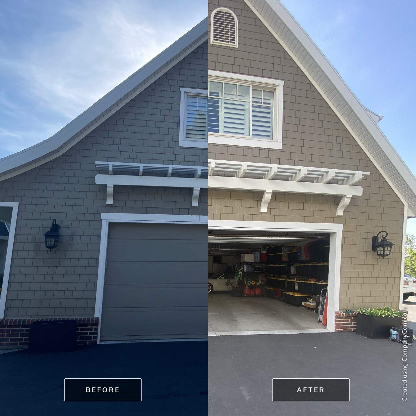 Exterior House Staining Before & After
