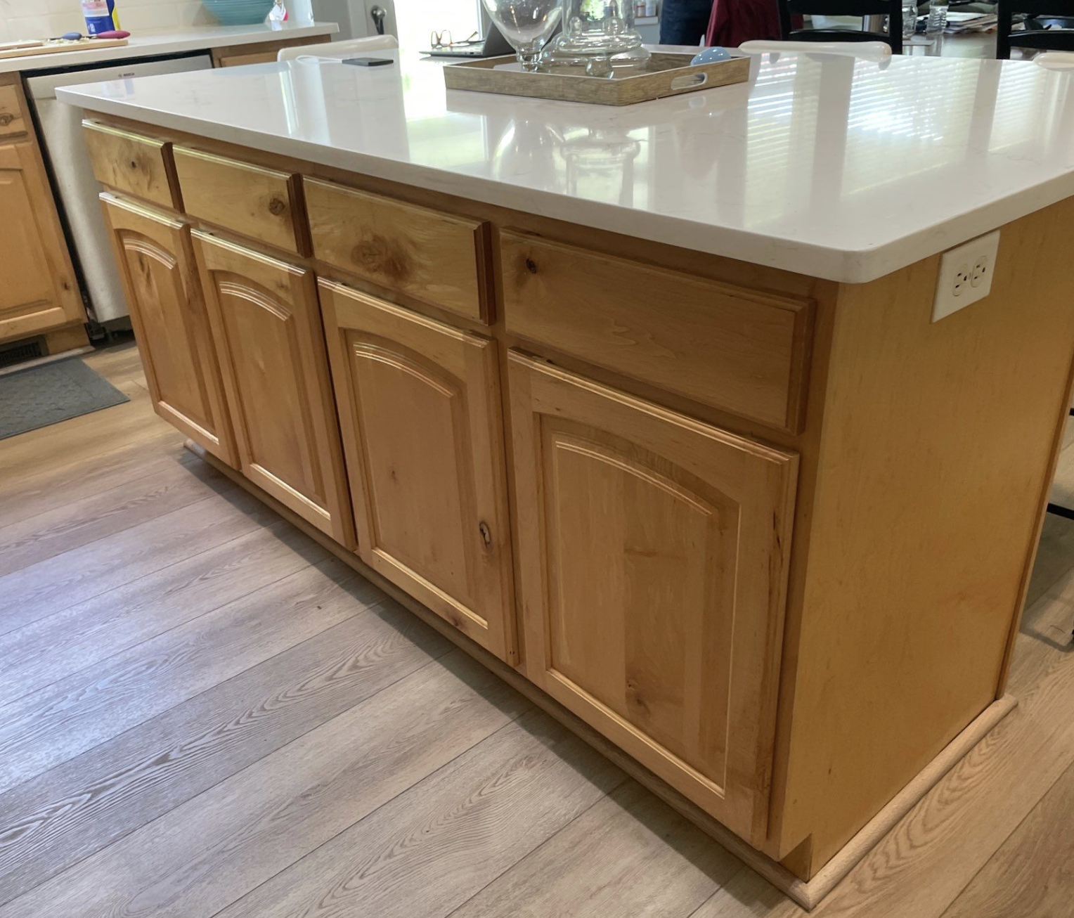 Close-up of cabinet doors showing smooth professional cabinet finish