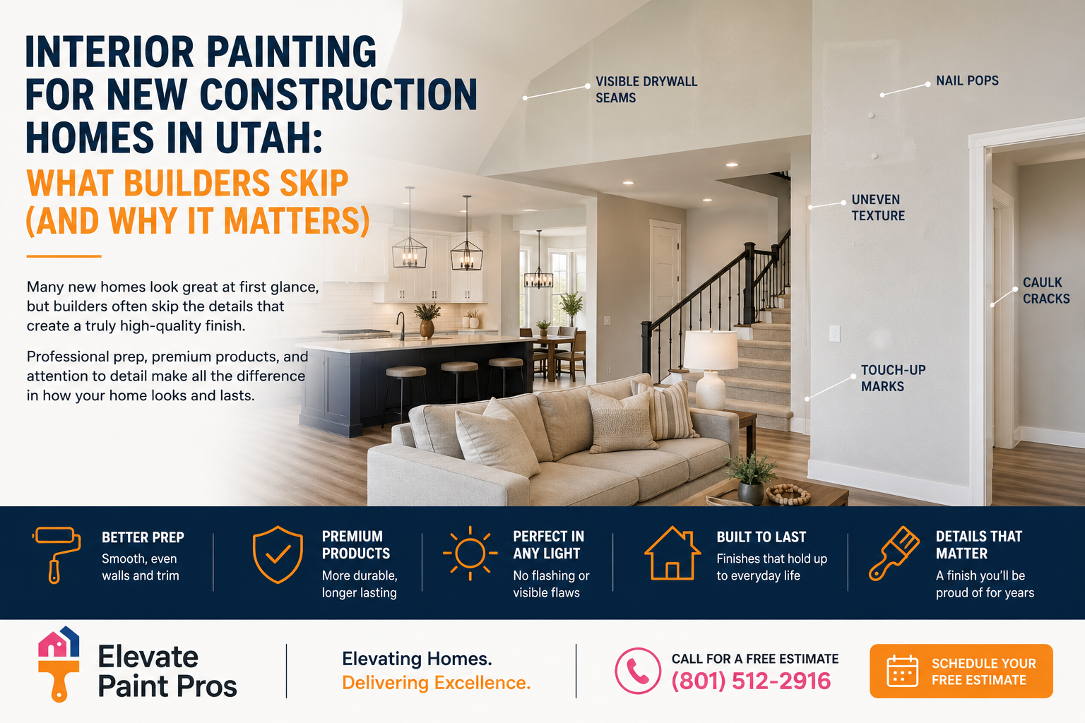 Interior Painting for New Construction Homes in Utah: What Builders Skip