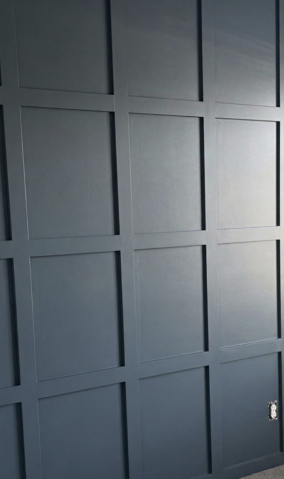 Paint versus board and batten, grid trim, and shiplap accent wall options